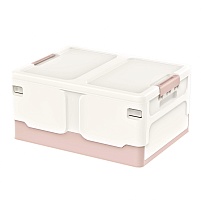 Ящик пластиковый складной белый, дно розовое, 480х360х240 мм в Златоусте