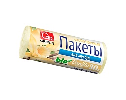 Мешки для мусора 30 л, ароматизированные, Ваниль, бежевые, в рулоне 20 шт., ПНД, 9 мкм, 560х530 мм, GRIFON Aroma, 101-020 V в Златоусте