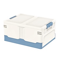 Ящик пластиковый складной белый, дно синее, 480х360х240 мм в Златоусте