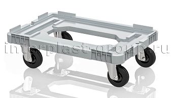 Тележка пластиковая с отверстием без тормозов усиленная серая в Златоусте