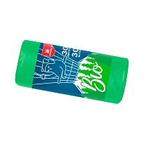 Мешки для мусора 30 л, биоразлагаемые, зеленые, в рулоне 30 шт., ПНД, 7 мкм, 560х480 мм, БИО, МБ2110 (МНБ 30-30ж) в Златоусте