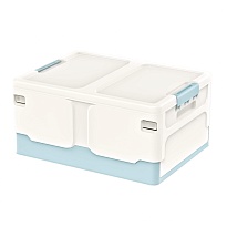 Ящик пластиковый складной белый, дно голубое, 480х360х240 мм в Златоусте