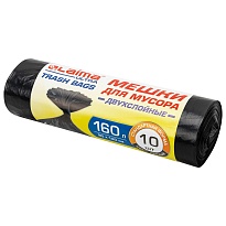 Мешки для мусора 160 л, черные, в рулоне 10 шт., ПВД, 30 мкм, 1200х900 мм, LAIMA ULTRA, 607694 в Златоусте