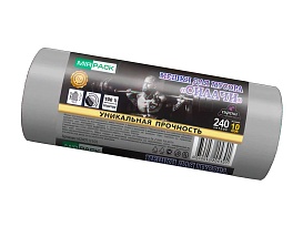 Мешки для мусора 240 л, ароматизированные, серые, в рулоне 10 шт., ПВД 40 мкм, 1500х1100 мм, СИЛАЧИ, sil240111101 в Златоусте