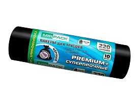 Мешки для мусора 220 л, черные, в рулоне 10 шт., ПВД, 45 мкм, 1250х930 мм, PREMIUM+, 2201068 в Златоусте Мешки для мусора 220 л, черные, в рулоне 10 шт., ПВД, 45 мкм, 1250х930 мм, PREMIUM+, 2201068 в Златоусте