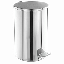 Ведро для мусора с педалью, усиленное, Титан, 20 л, кольцо под мешок, нержавеющая сталь, хром в Златоусте