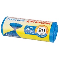 Мешки для мусора 90 л, синие, в рулоне 20 шт., ПНД, 14 мкм, 900х700 мм, LAIMA ULTRA, 607693 в Златоусте