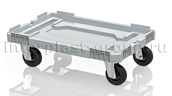 Тележка пластиковая сплошная без тормозов серая в Златоусте