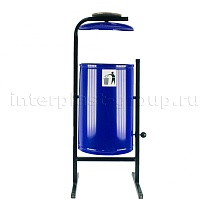 Урна уличная металлическая 21 л круглая с пепельницей синяя в Златоусте