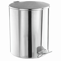 Ведро для мусора с педалью, усиленное, ТИТАН, 7 л, кольцо под мешок, нержавеющая сталь, хром в Златоусте