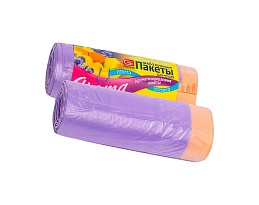 Мешки для мусора 35 л, ароматизированные, Лаванда, сиреневые, в рулоне 10 шт., ПНД, 12 мкм, 560х530 мм, GRIFON Aroma, 101-080 La в Златоусте