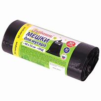 Мешки для мусора 30 л, черные, в рулоне 30 шт., ПНД, 7 мкм, 550х480 мм, Любаша, 608089 в Златоусте
