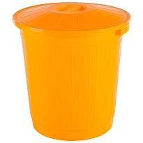 Мусорный бак с крышкой 50 л желтый 50 желтый в Златоусте