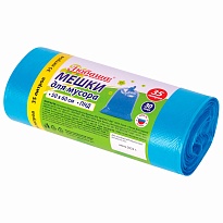 Мешки для мусора 35 л, синие, в рулоне 30 шт., ПНД, 10 мкм, 600х500 мм, Любаша, 608091 в Златоусте