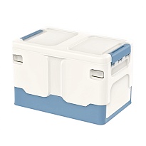 Ящик пластиковый складной белый, дно синее, 370х240х240 мм в Златоусте