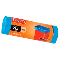 Мешки для мусора 80 л, синие, в рулоне 20 шт., ПНД, 12 мкм, 900х700 мм, PACLAN Classic, 606335 в Златоусте