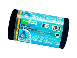 Мешки для мусора 100 л, черные, в рулоне 10 шт., ПВД, 70 мкм, 1000х600 мм, PREMIUM+, 1001076 в Златоусте