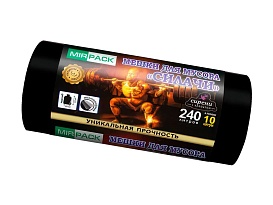 Мешки для мусора 240 л, ароматизированные, черные, в рулоне 10 шт., ПВД 40 мкм, 1500х1100 мм, СИЛАЧИ, sil24011110 в Златоусте