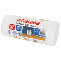 Мешки для мусора 35 л, белые, в рулоне 30 шт., ПНД, 6 мкм, 550х480 мм, LAIMA, 605538 в Златоусте