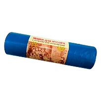 Мешки для мусора 100 л, с завязками, синие, в рулоне 10 шт., ПВД, 40 мкм, 840х670 мм, Концепция Быта Vitalux, 604933 в Златоусте