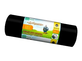 Мешки для мусора 180 л, ароматизированные, черные, в рулоне 10 шт., ПВД, 100 мкм, 1100х930 мм, Добрыня, Dob18010black в Златоусте Мешки для мусора 180 л, ароматизированные, черные, в рулоне 10 шт., ПВД, 100 мкм, 1100х930 мм, Добрыня, Dob18010black в Златоусте