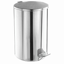 Ведро для мусора с педалью, усиленное, ТИТАН, 10 л, кольцо под мешок, нержавеющая сталь, хром в Златоусте